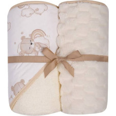 Duet Baby Set - Bathing cover  + blanket - 547 - size 100x100 / 80x90 - ECRU