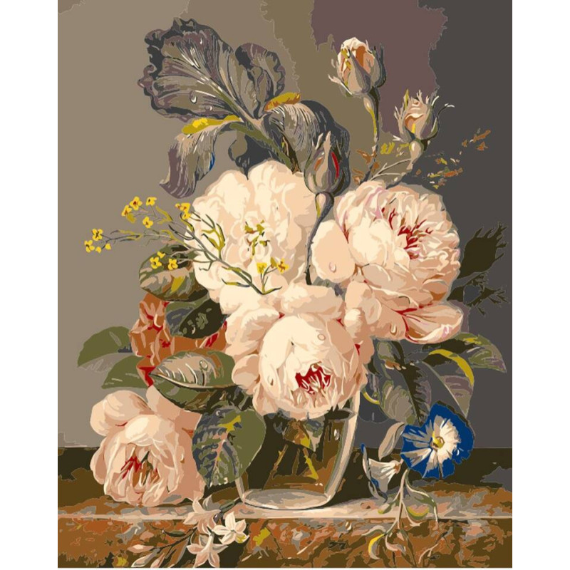 Minikid Painting by the numbers - 45995 - BOUQUET of PEONY - size 40x50 cm