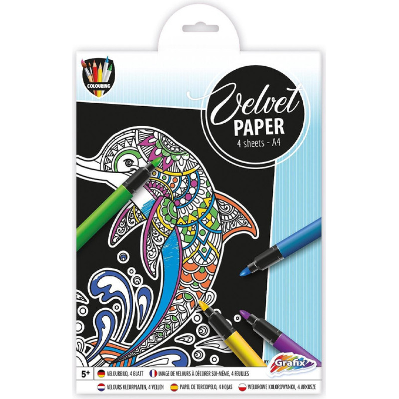 Minikid Velvet Painting Paper - 75617 - GRAFIX  - DOLPHIN