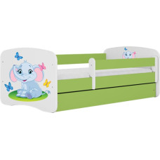 Kocot Kids Кровать babydreams green baby elephant без ящика с матрасом 180/80