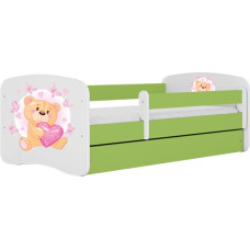 Kocot Kids Кровать babydreams green teddybear butterflies с ящиком с матрасом 140/70