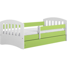 Kocot Kids Кровать classic 1 green с ящиком с матрасом 140/80