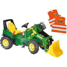 Rolly Toys John Deere Traktor na Pedały z Łyżką + Kamizelka Odblaskowa dla Dzieci Gratis