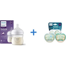 Philips Avent AVENT SCY900/01+SCF376/18 Zestaw butelka + smoczek uspokajający