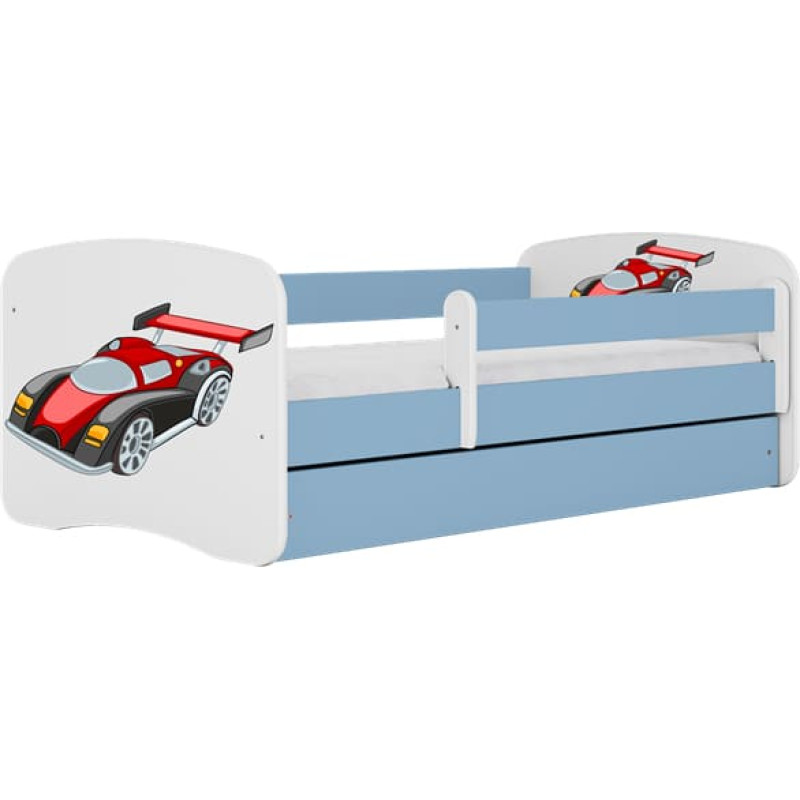 Kocot Kids Кровать babydreams blue racing car без ящика с матрасом 180/80