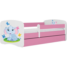 Kocot Kids Кровать babydreams pink baby elephant с ящиком с матрасом 160/80