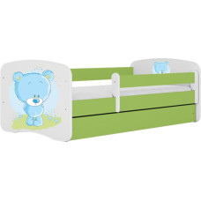 Kocot Kids Кровать babydreams green blue teddybear с ящиком с матрасом 140/70