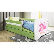 Kocot Kids Кровать babydreams green fairy with butterflies с ящиком с матрасом 160/80