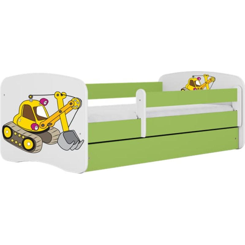 Kocot Kids Кровать babydreams green digger без ящика с матрасом 180/80