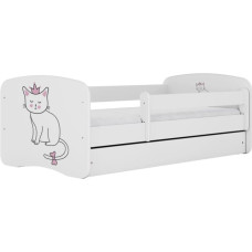 Kocot Kids Кровать babydreams white cat с ящиком с матрасом 140/70