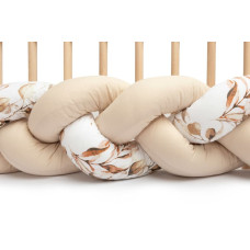 Sensillo Braided Crib Bumpers 210 cm – BEIGE PLANTS