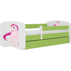 Kocot Kids Кровать babydreams green unicorn без ящика с матрасом 160/80