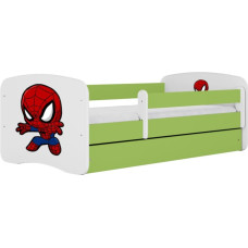 Kocot Kids Кровать babydreams green spiderman с ящиком с матрасом 140/70