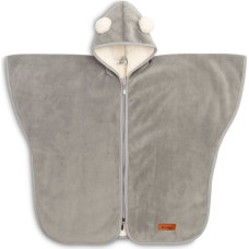 Sensillo CAR SEAT PONCHO GREY PLUSH