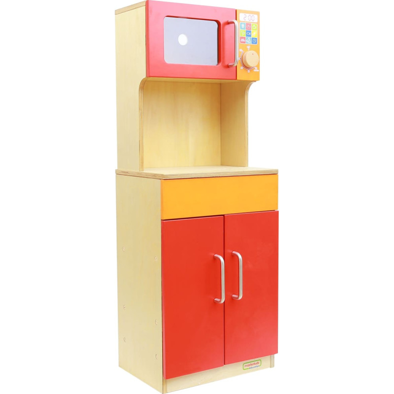 Masterkidz Drewniany Regał Kuchenny Szafka do kuchni + mikrofalówka