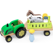 Viga Traktor Drewniany Zwięrzatka Farma Zagroda
