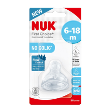 NUK FIRST CHOICE Plus силиконовая соска Flow Control 6-18м, 1шт., SA55 10721328