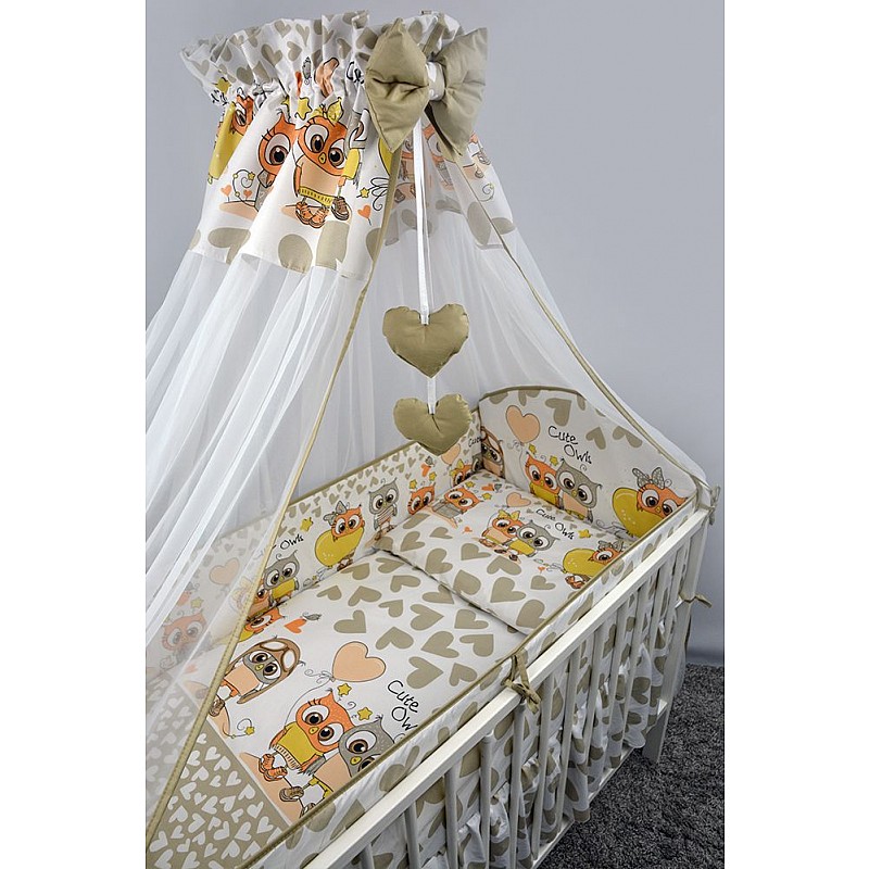 ANKRAS OWLS AND HEARTS Комплект постельного белья из 2 частей 120x90см beige