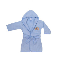 DUET BABY FROTTE Детский халат с капюшоном 92-104см, 467 DOG синий (744672)