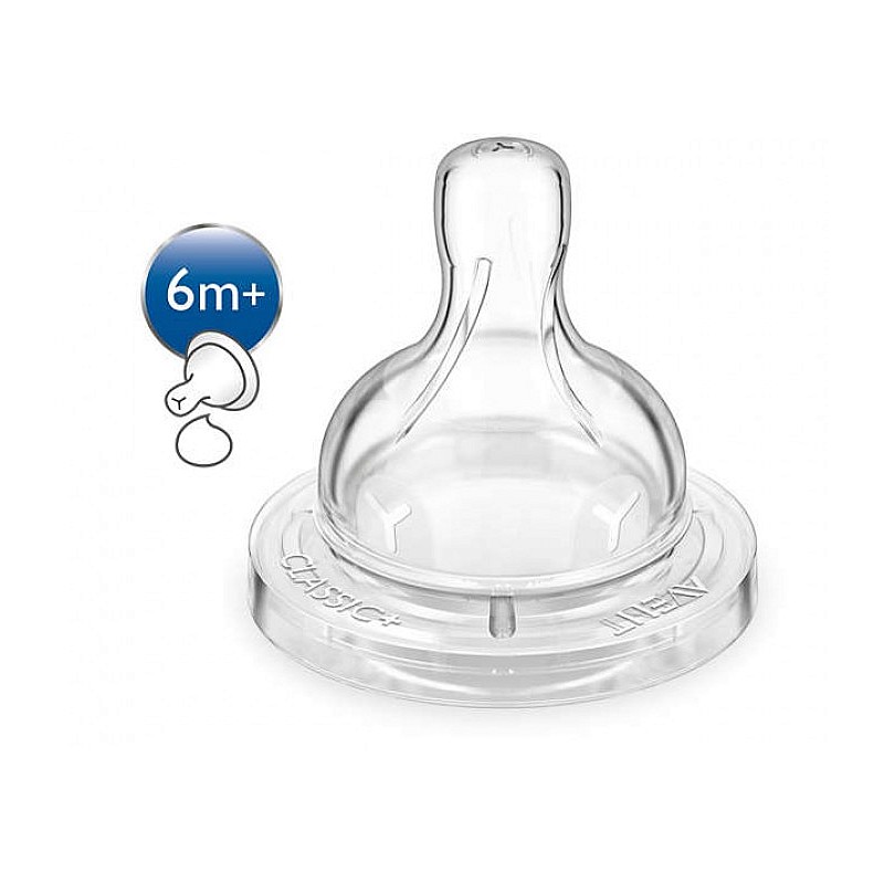 PHILIPS AVENT Anti-colic Силиконовые соски для бутылочек 6м+ (2шт.) SCF636/27