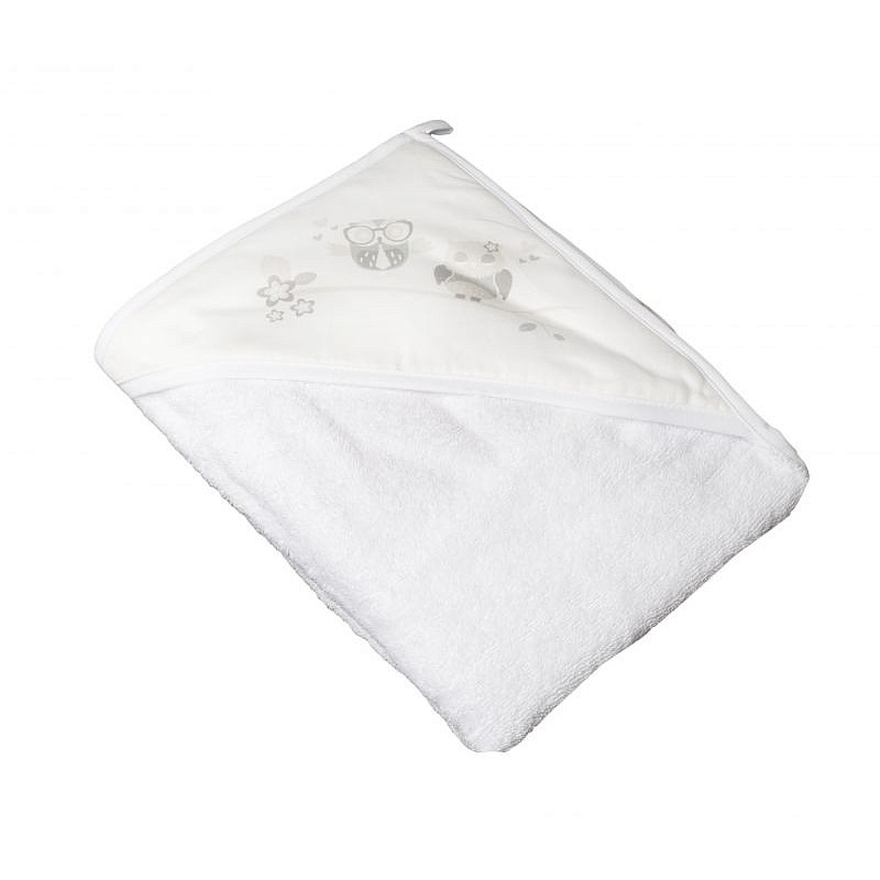 TEGA BABY OWL Полотенце с капюшоном 80x80см, SO-007 белый