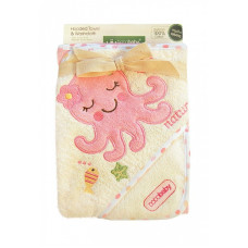 BOBOBABY Eco полотенце с капюшоном 76x76см OCTOPUS, OKR-ECOM