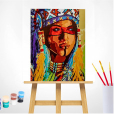 TSVETNOY Набор для рисования по номерам 40x50см Native American Woman, MG2145e