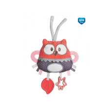 CANPOL BABIES PASTEL FRIENDS подвесная игрушка с погремушкой OWL 0m+ 68/065 coral РАСПРОДАЖА