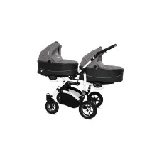 BABYACTIVE TWINNI PREMIUM Коляски для двойни SILVER, 09 белая рама