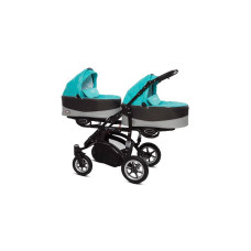 BABYACTIVE TWINNI PREMIUM Коляски для двойни TROPIC GREEN, 11 черная рама