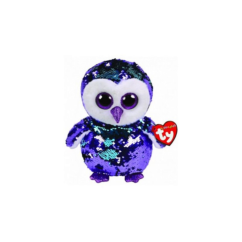 TY Flippables Мягкая игрушка MOONLIGHT PURPLE SEQUIN OWL 24см, TY36439