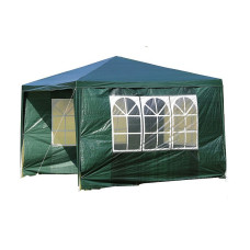 Garden gazebo with windows, green