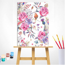 TSVETNOY Набор для рисования по номерам 30x40см Gentle Flowers, ME1120e