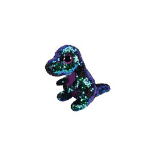 TY Flippables Мягкая игрушка CRUNCH GREEN PURPLE SEQUIN DINOSAUR 24см, TY36429