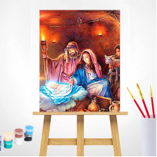 TSVETNOY Набор для рисования по номерам 40x50см The Birth of Jesus Christ, MG2156e