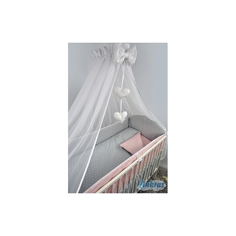 ANKRAS ROSETTE Комплект постельного белья из 6 частей 120x90/360см GREY-PINK