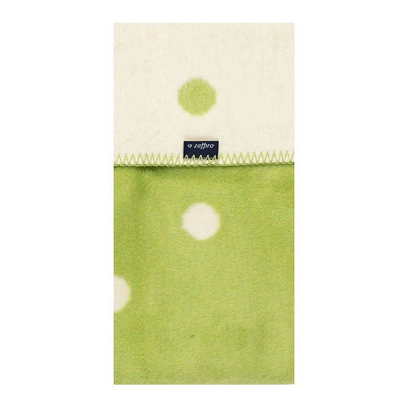 WOMAR Плед Горошины 100*150 см, зеленый + экрю