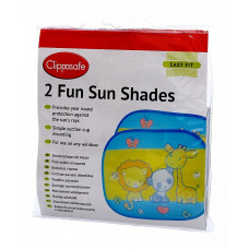 CLIPPASAFE 52/1 Fun Sun Screens (2 Pack) - NEW Safari Защитная шторка от солнца 2 шт, CL521