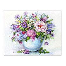 TSVETNOY Алмазная мозаика 40x50см Delicate flowers in a white vase, LG147e