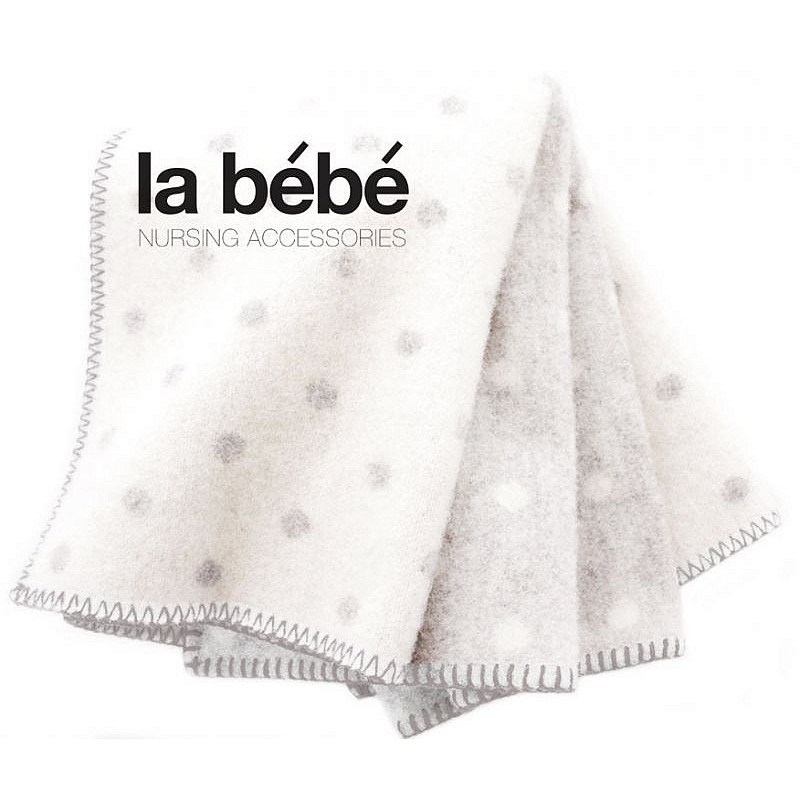 LA BEBE детское шерстяное одеяло/плед 140x100cm - Cosy Grey Dots, Art.77005