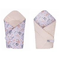 DUET BABY конверт для новорожденных MINKY двусторонний 671 (874613) Owl and Rabbit ecru