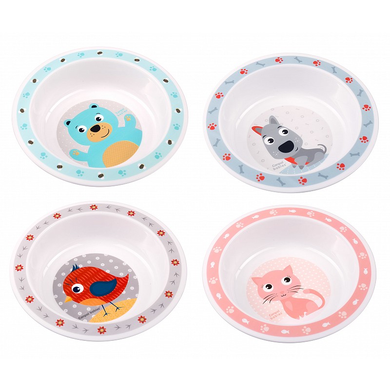 CANPOL BABIES Cute Animals Глубокая пластиковая тарелка 1шт. 270мл 4/412 СКИДКА