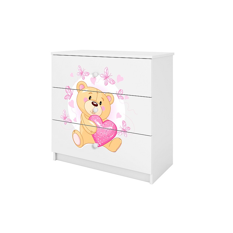 KOCOT KIDS Комод BABYDREAMS white Teddybear butterflies