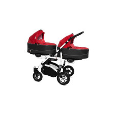 BABYACTIVE TWINNI PREMIUM Коляски для двойни ROSSO, 08 белая рама