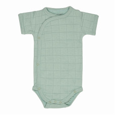 LODGER Romper Solid хлопковый бодик с короткими рукавами, 68 размер RFS 080 Silt Green