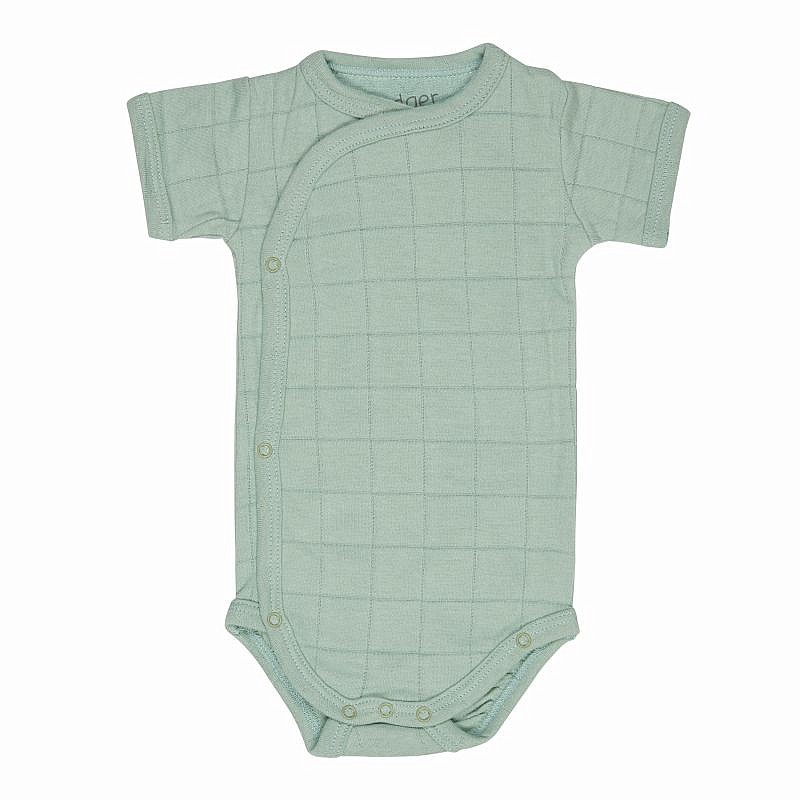 LODGER Romper Solid хлопковый бодик с короткими рукавами, 68 размер RFS 080 Silt Green