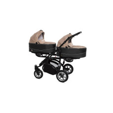 BABYACTIVE TWINNI PREMIUM Коляски для двойни BEIGE, 12 черная рама