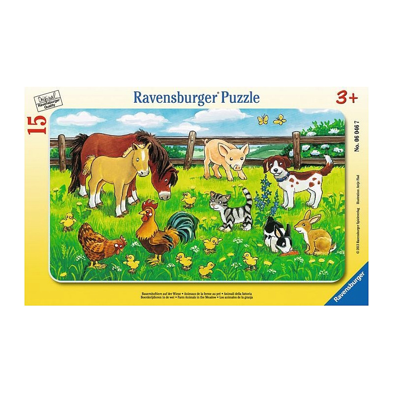 Ravensburger Пазл в рамке Домашние животные 15 элементов 3+, 06046