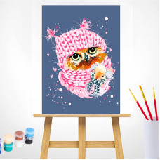 TSVETNOY Набор для рисования по номерам 30x40см Winter Owl, ME1118e