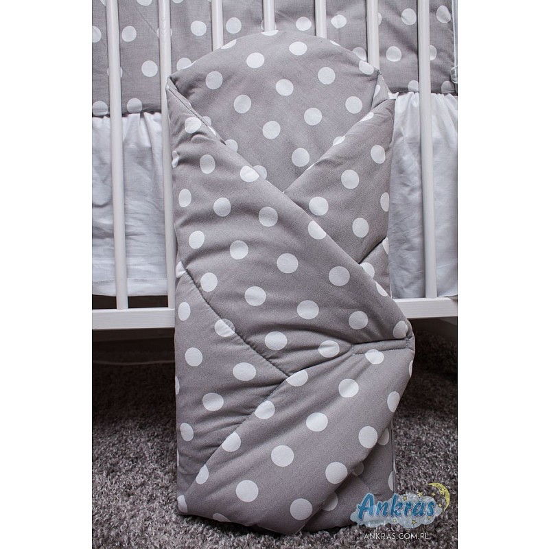 ANKRAS DOTS Конверт для новорожденных с кокосовым вкладышем 80x80cm - GREY